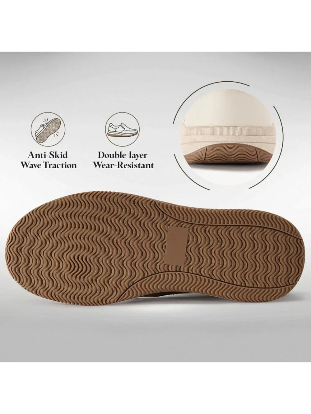 Men's Beige Slip On Leather Loafers Shoes Breathable Mesh Casual Moc